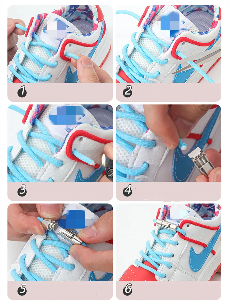 High Quality New No tie Shoelaces Round Elastic Shoe Laces For Kids and Adult Sneakers Shoelace Quick Easy lock Shoelaces