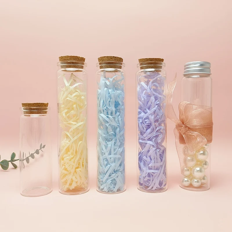 Wholesale 30ml 120ml 150ml empty clear decorative wishing bottle glass test tube with cork