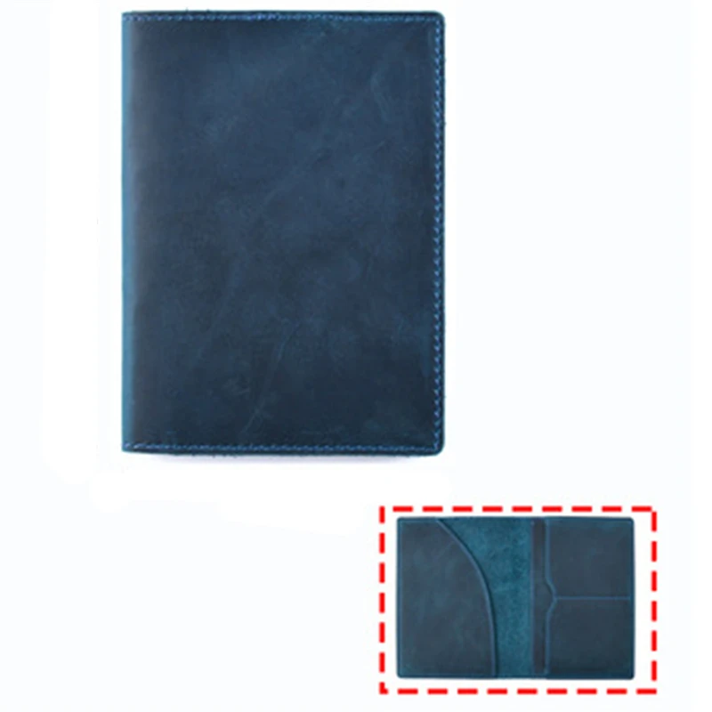 High Quality Retro Custom ID Credit Card Holder Genuine Leather Passport Cover Holder For Unisex