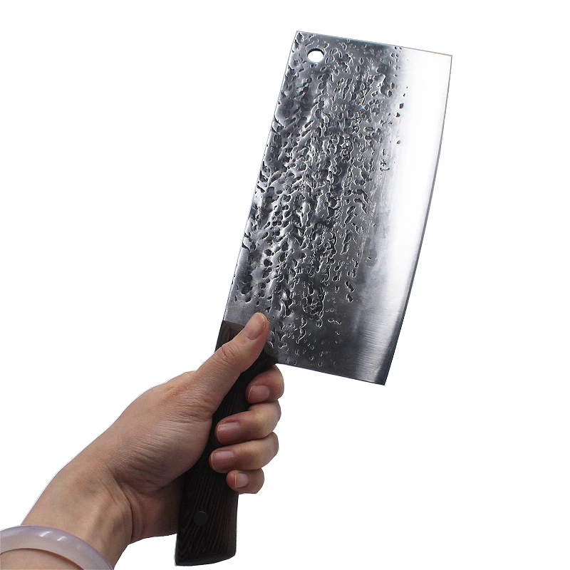 Heavy Duty Chinese kitchen chef Cleaver knife with Wooden Handle for meat and vegetables