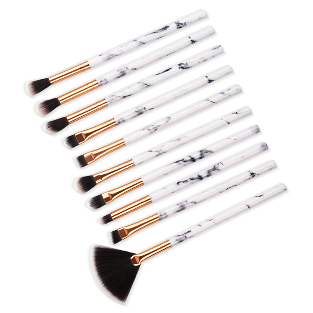 
Beaumaker Custom Logo Marbling White Makeup Brushes 10 Pieces Beauty Makeup Set for Eye Vegan Makeup Brush Set 