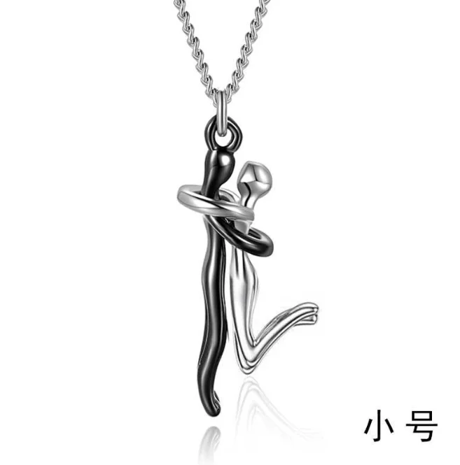 Unique  hug couples necklace love hug necklace