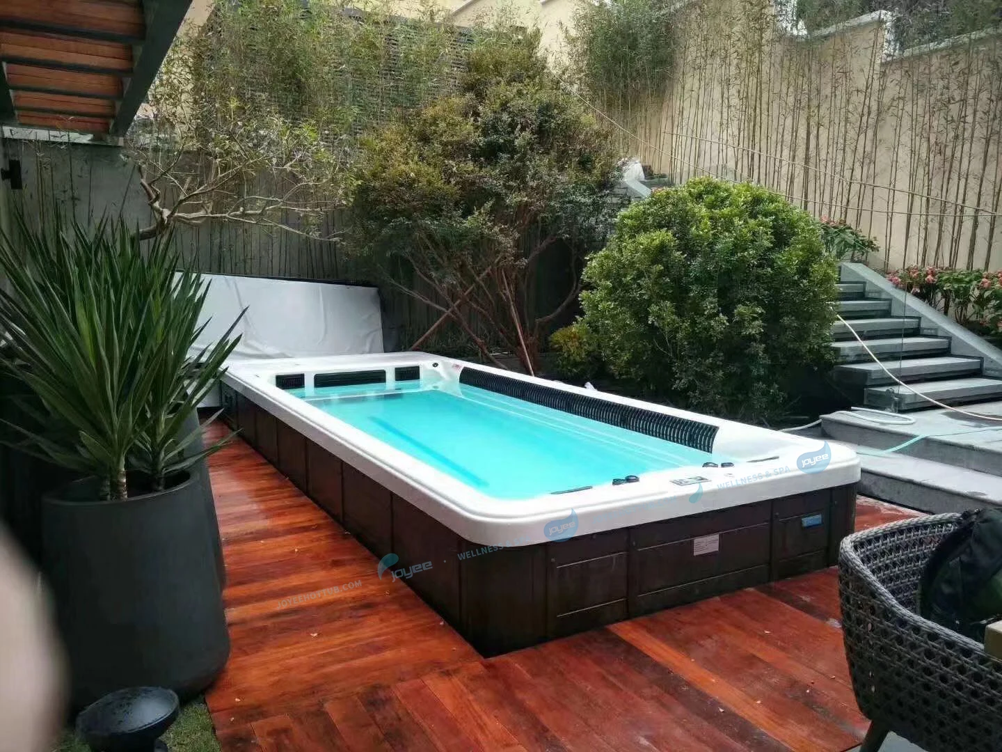 JOYEE Garden Backyard fiberglass swimming pool inground acrylic balboa intex swim spa with cover and