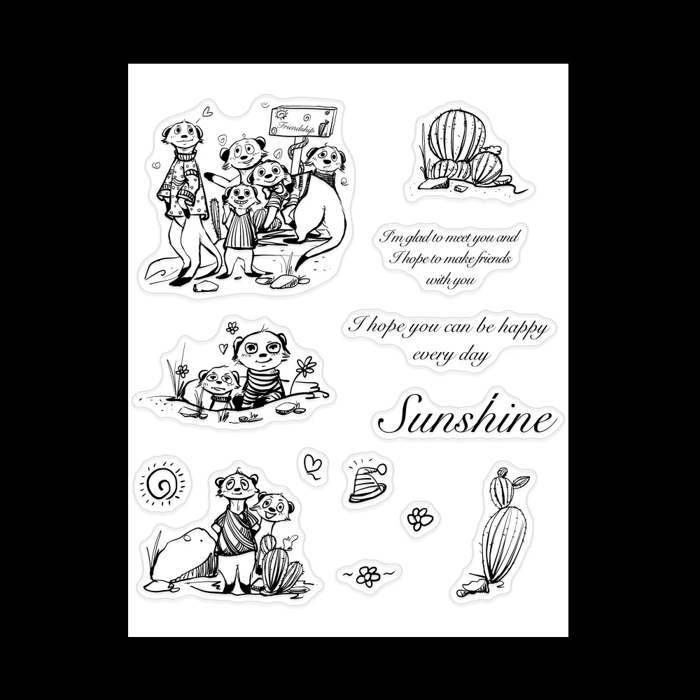 2021 Customised Embosser Animal Silicone Stamp Plate Seal Stamp Set For Scrapbooking