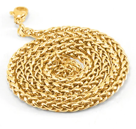 Hot Sale Fashion Hip Hop Keel Chain 18K Gold Plated Stainless Steel Necklace for Men and Women