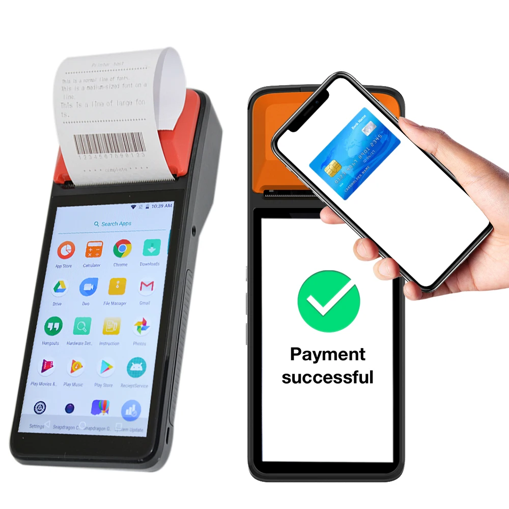 5 Inch 4G WIFI Android Wireless Mobile NFC POS Payment Handheld Touch Screen POS Terminal with Thermal Printer R330C