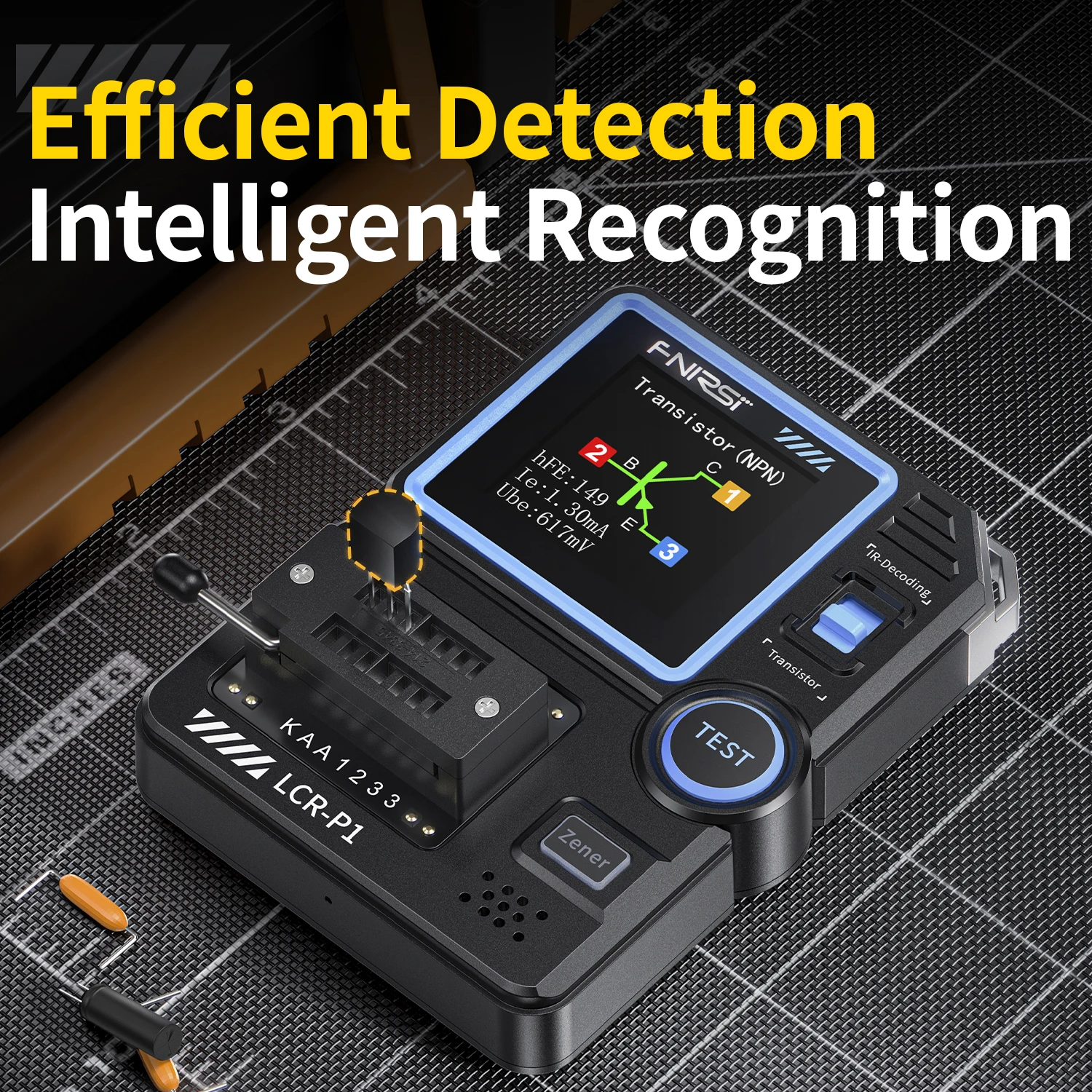 Fnirsi LCR-P1 transistor tester multifunctional capacitor resistor MOS field-effect transistor electronic component detector
