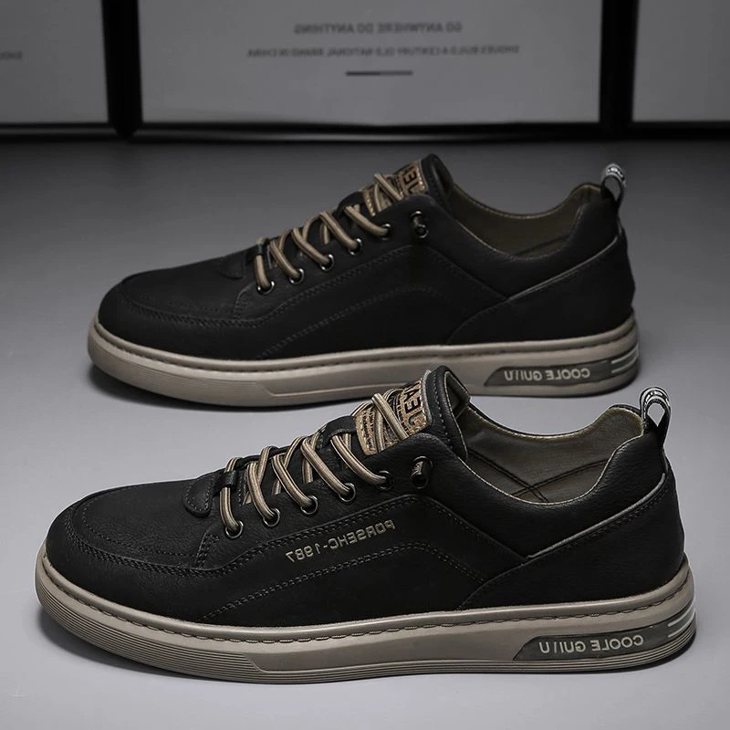 New Arrival Hot Selling leather Upper Rubber Sole white sneaker Lace Up Running Walking styles Shoes for men