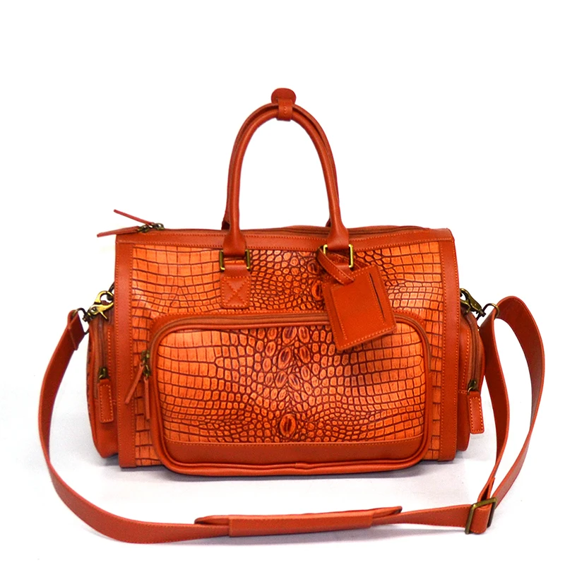 Large Luxury Faux Croc Leather Women Satchel Purse Bag Oversize Designer Travel Tote Hand bag