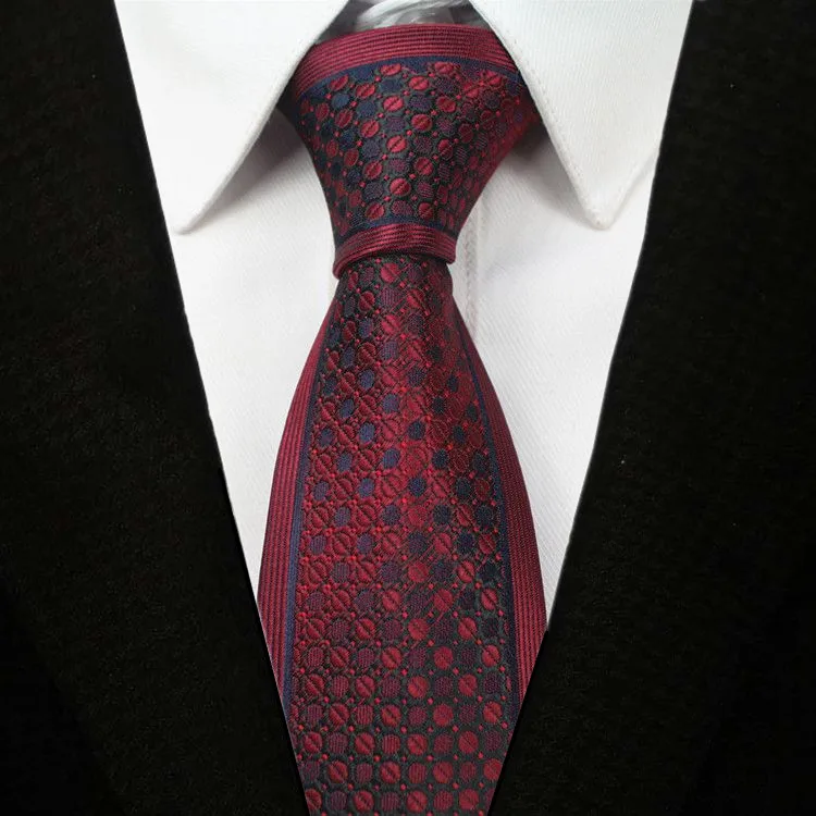 Silk Jacquard Woven Paisley Men Tie Classic Blue Tie High Quality 6cm Necktie