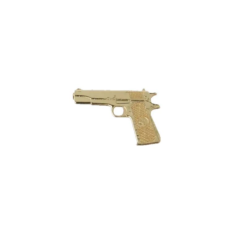 Manufacture Metal Custom Firearms Antique Gold Gun Lapel Pins Badge Enamel Revolver Shooter Rifle Gun Pistol Pin Brooch