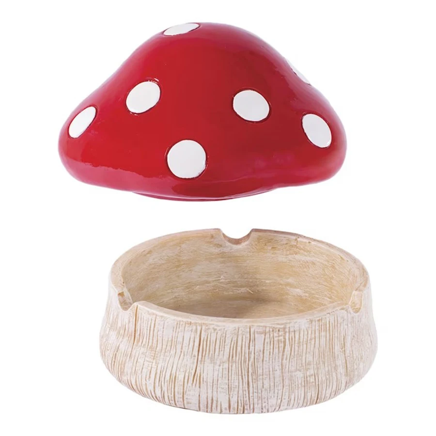 Nordic creative logo printed custom cigar ash tray luxury cute mushroom shape design ceramic ashtray with lid.