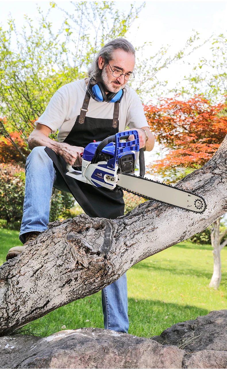 58cc 2.4kw gasoline Chainsaw Full wrap handle Chainsaw 58cc gasoline chainsaw