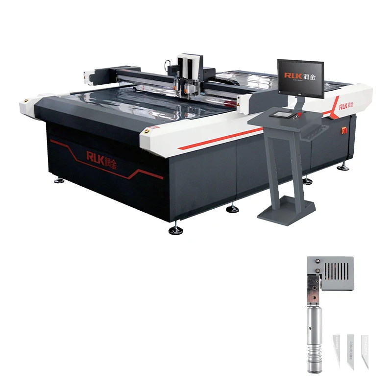 RUK digital cutting plotter tool car interior carbon fiber leather shoes PU foam leather cutting machine