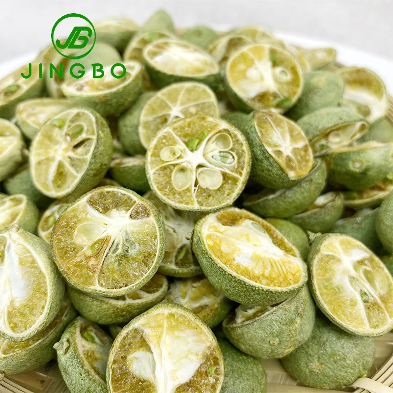 High Quality Freeze-Dried Green Kumquat Half FD Kumquats Frozen Dried Fruit Tea with No Additives Packaged Bulk