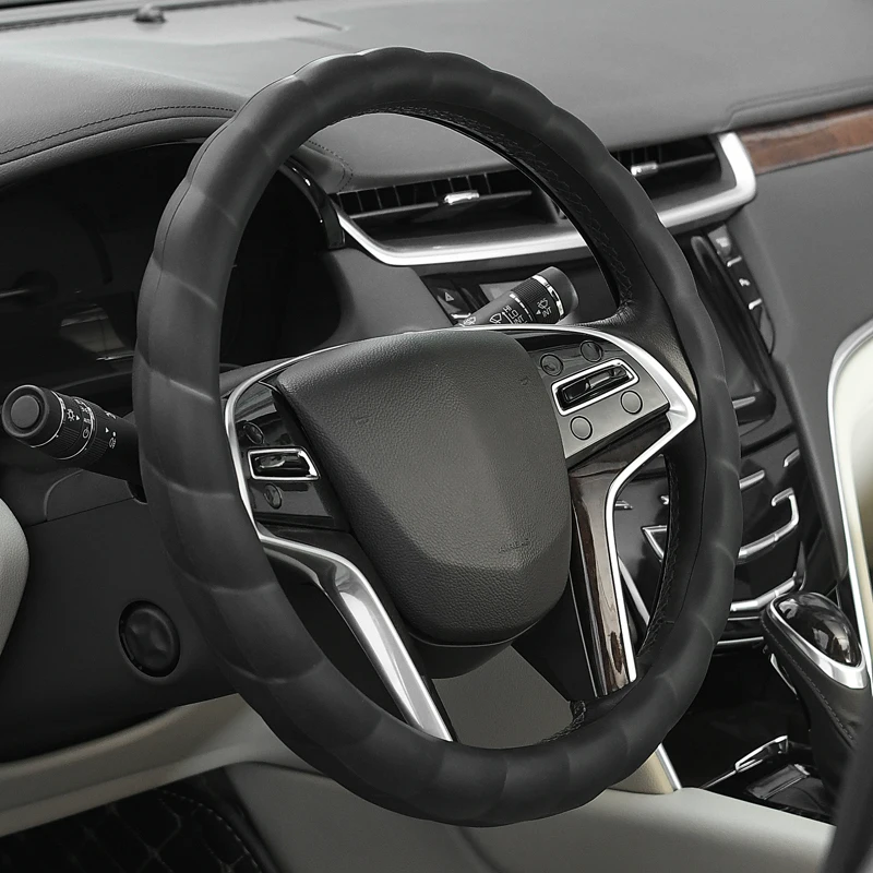 Silicon Anti Slip Auto Steering Wheel Wrap for Men Women Silicone Rubber Steering Wheel Cover fits Cars SUVs Trucks Vans