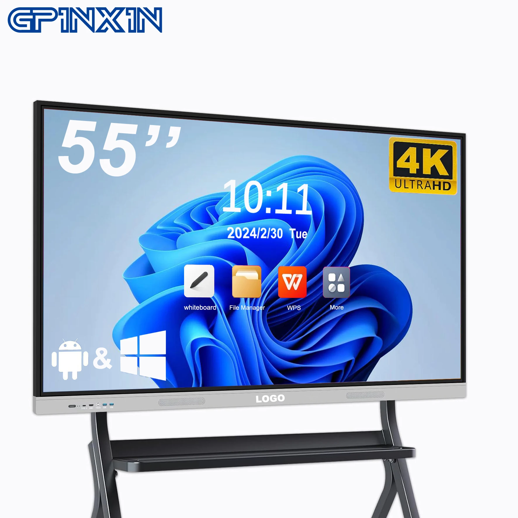 55 inch smart board touch LED screen Electronic Writing Board  Mobile bracket Aluminum Alloy Frame Smart Blackboard for School