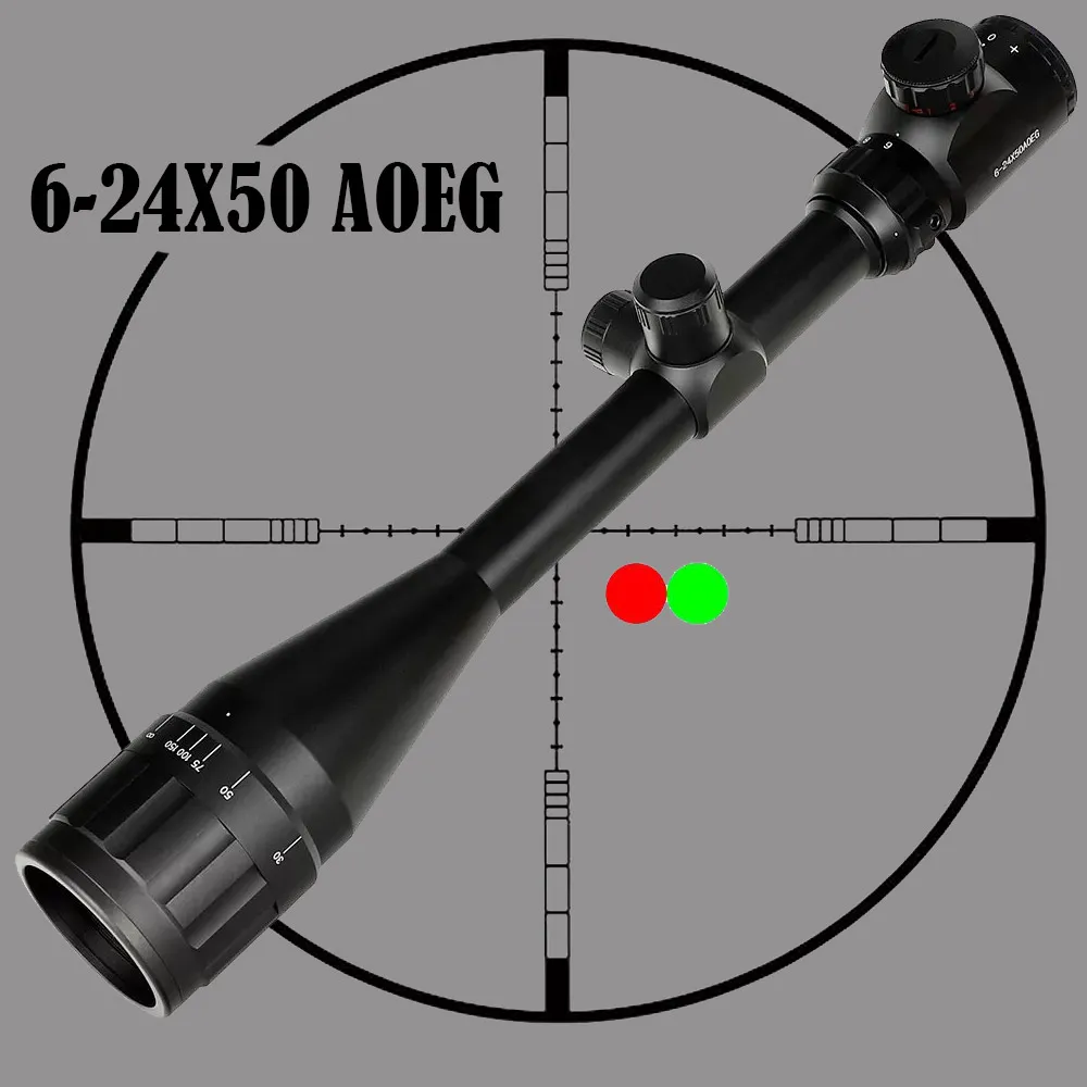 Оптический прицел OEM ODM 6-24X50 AOE ИК зеленая красная стеклянная гравированная сетка наружный для охоты