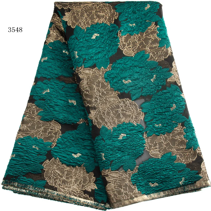 3548 African Brocade Lace Fabric 2023 High Quality Nigerian Jacquard Brocade Lace Fabric For Sewing Luxury Women Dress