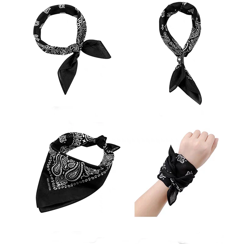 Breathable cotton sports bandana quality silk scarf square scarf custom bandana printing