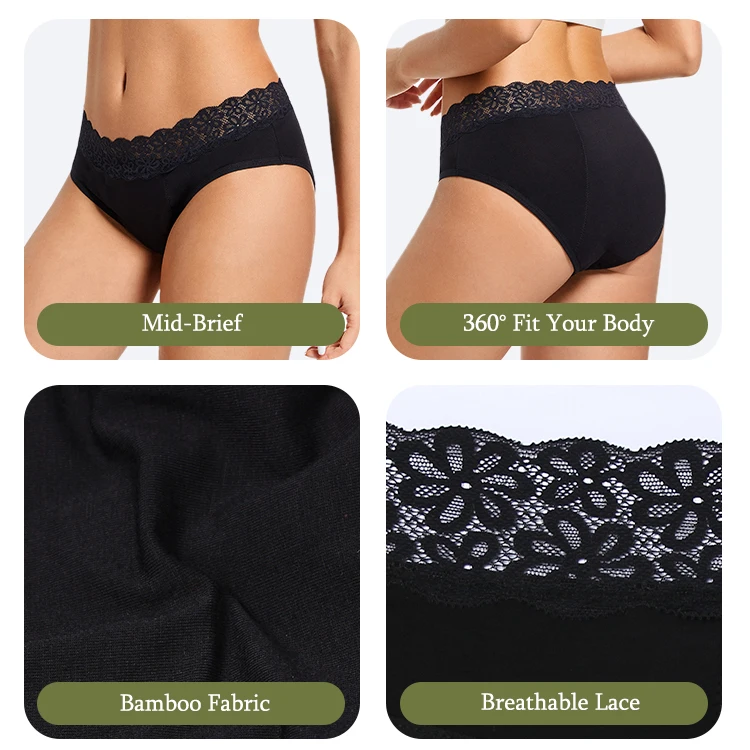 LYNMISS period underwear postpart Leak Proof Reusable Teens no pfas organic cotton seamless menstrual panties