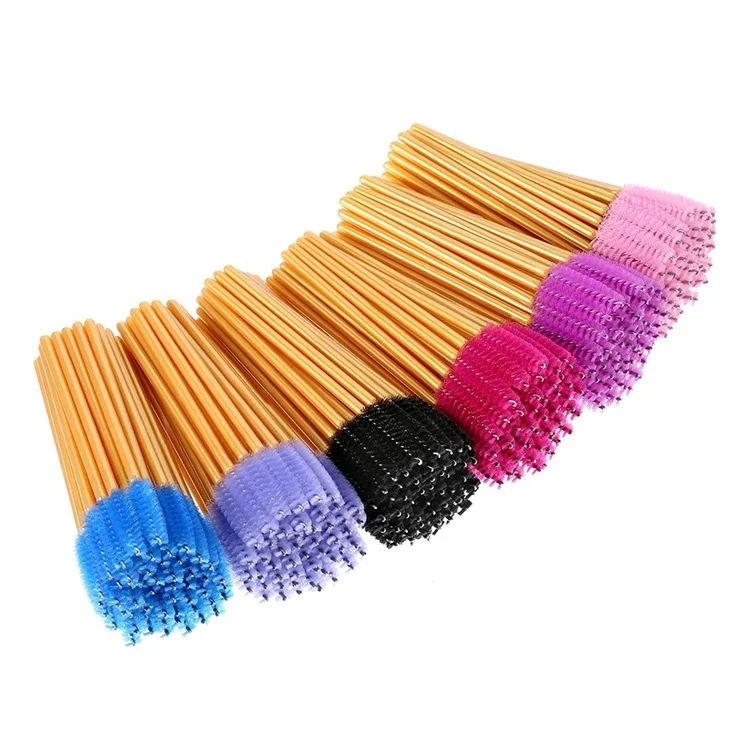 Wholesale Gold Color Eyelash Extension Lash Brush Disposable Mascara Wands