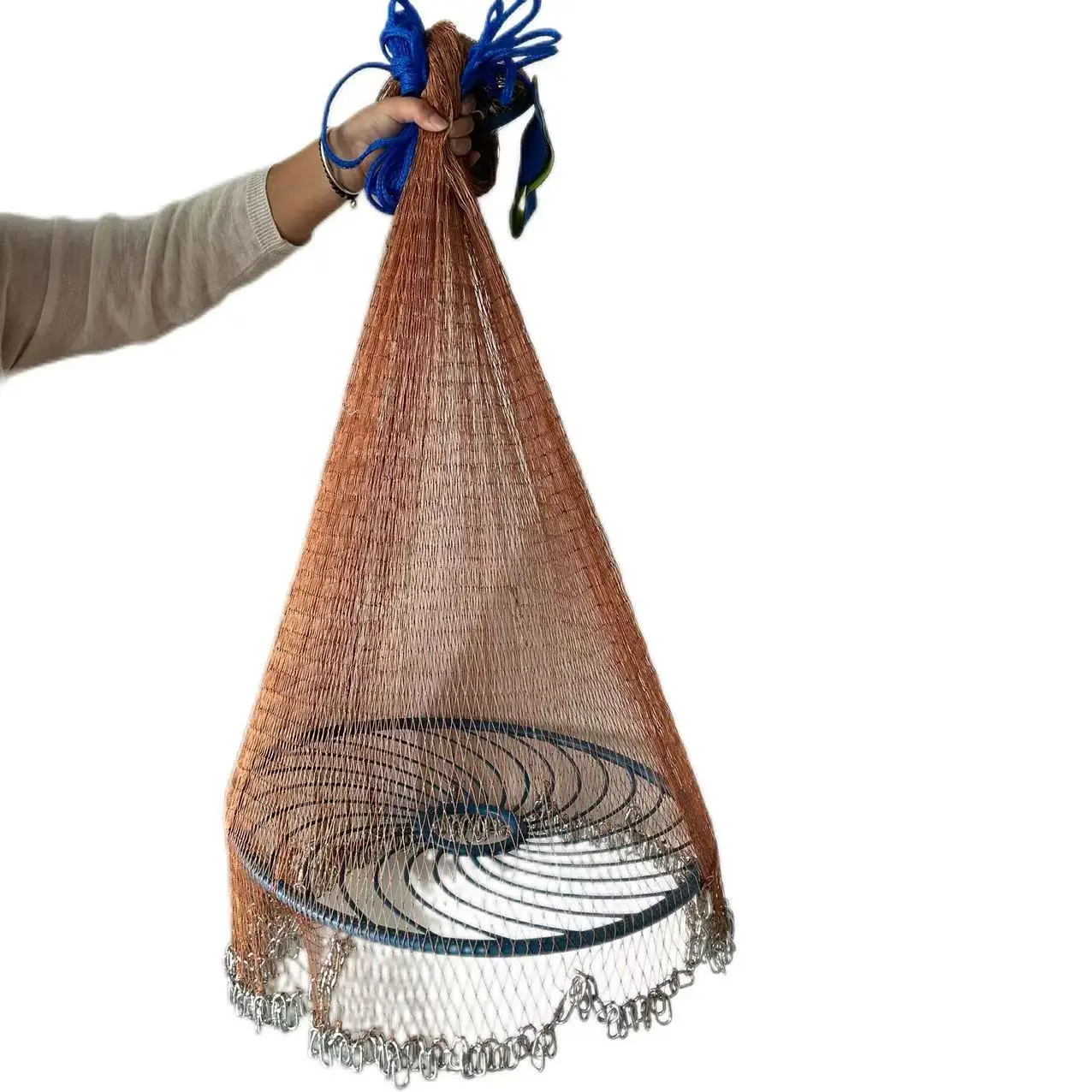 High Quality Tire line Cast Net Size 5ft/6ft/7ft/8ft/10ft Mesh size 3.5cm Fishing Frisbee cast net