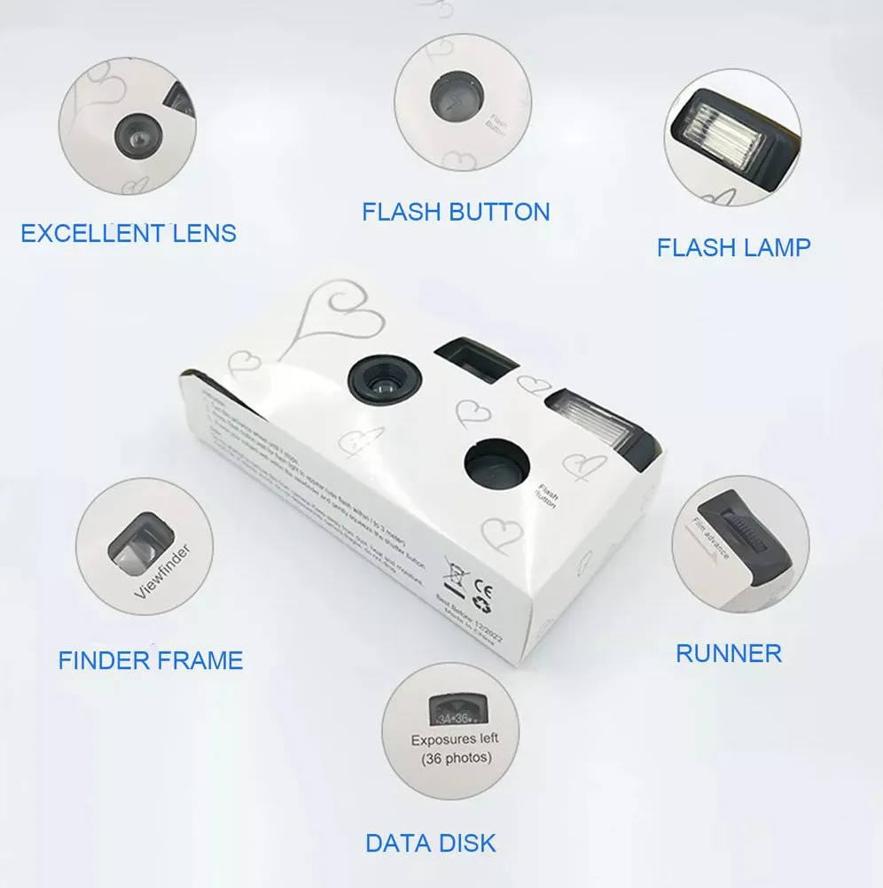 12/17/27 фото Мощная Вспышка Свадебная камера HD одноразовая пленочная камера