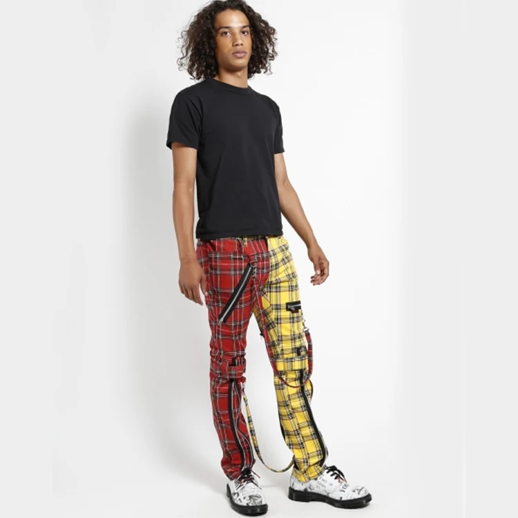 DiZNEW Wholesale Chino Pants Apparel Mens Woven Plaid Checked Pants Trousers