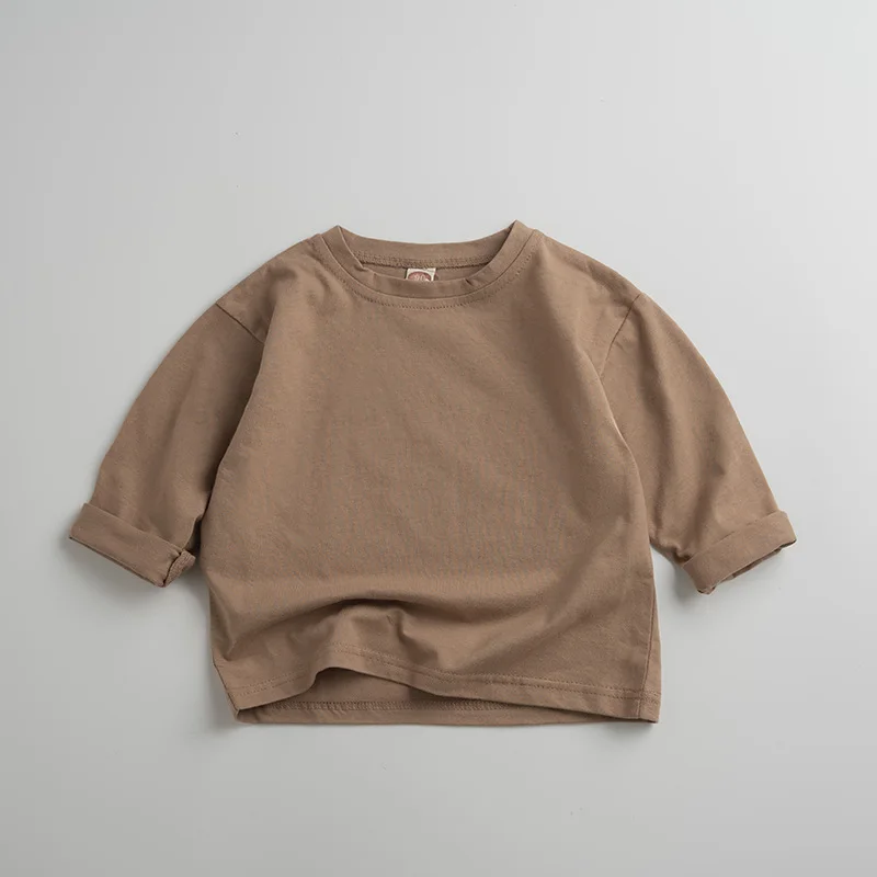 Spring Autumn Children Clothing Cotton Long Sleeve Casual T-shirts Boys Girls Tops Kids T-shirt Cotton Tee Shirts Baby Clothes