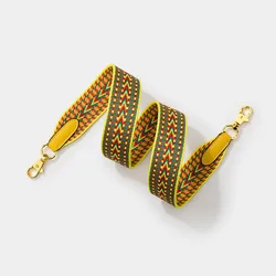 2022 Fashion 3.8 cm Width Contrasting Colors Webbing Leather Ends Cross Body Branded Bag Detachable Shoulder Straps for Purse