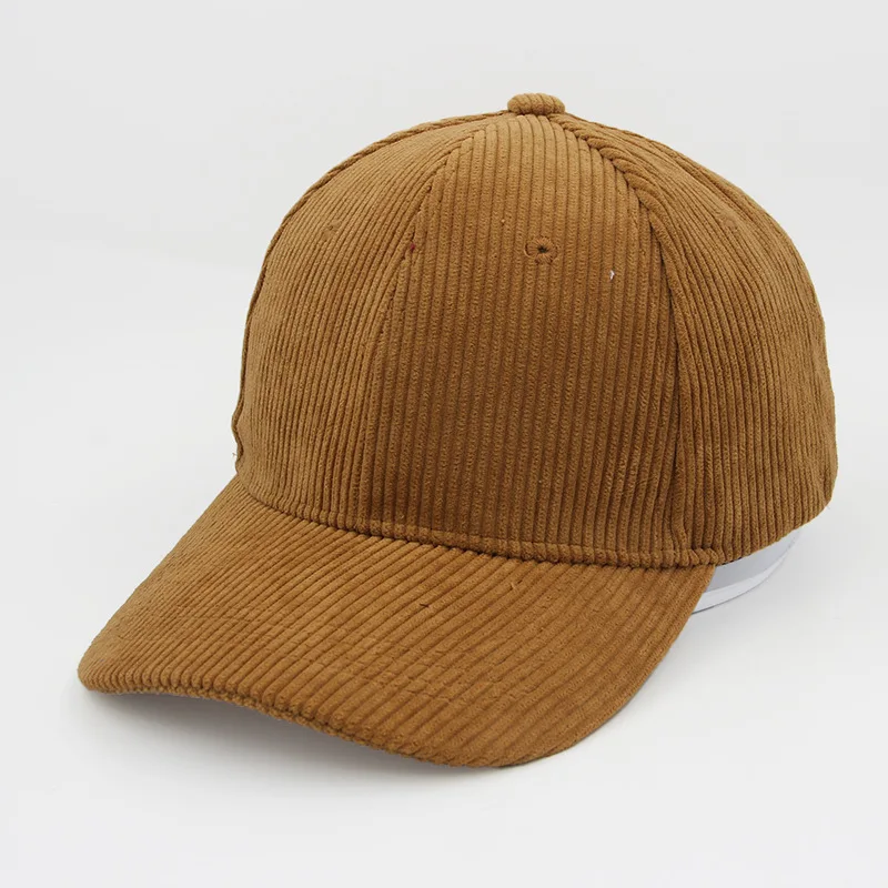 Factory Wholesale 6 Panel Corduroy Hat Plain Baseball Cap Mix Colors