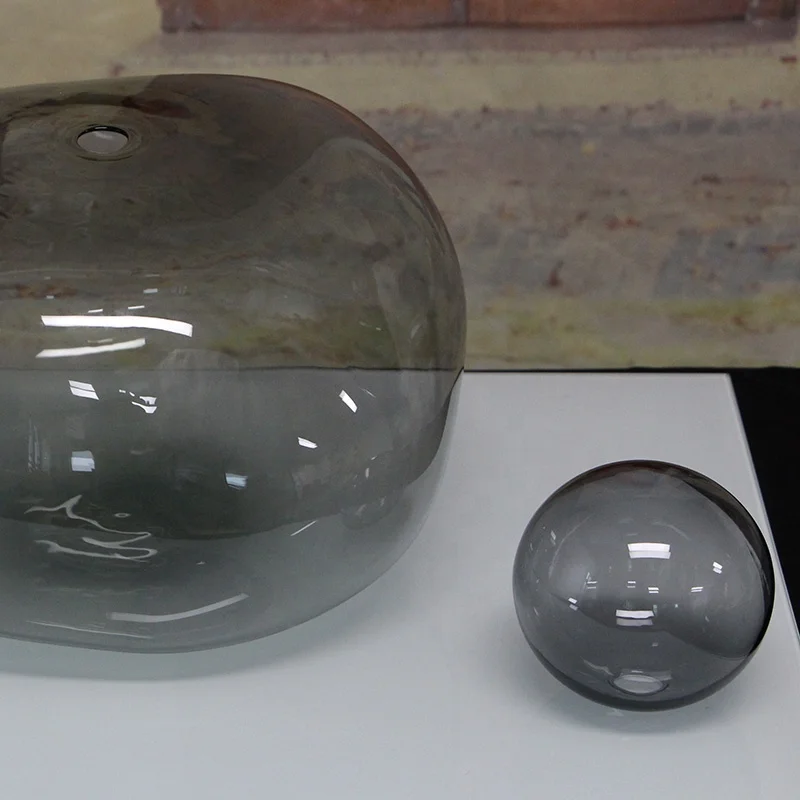 New 100mm ball glass lampshade Smoke grey/transparent color high  silicon glass lampshade