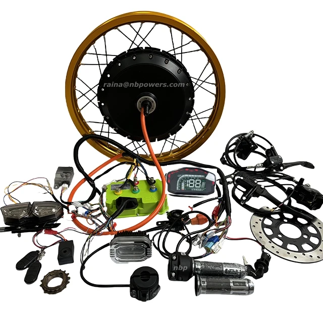 Colorful motor wheel hub motor kit QS motor 273 V3 3.5T 150mm 72V8000W electric bicycle part kit harness wiring fardriver ebike