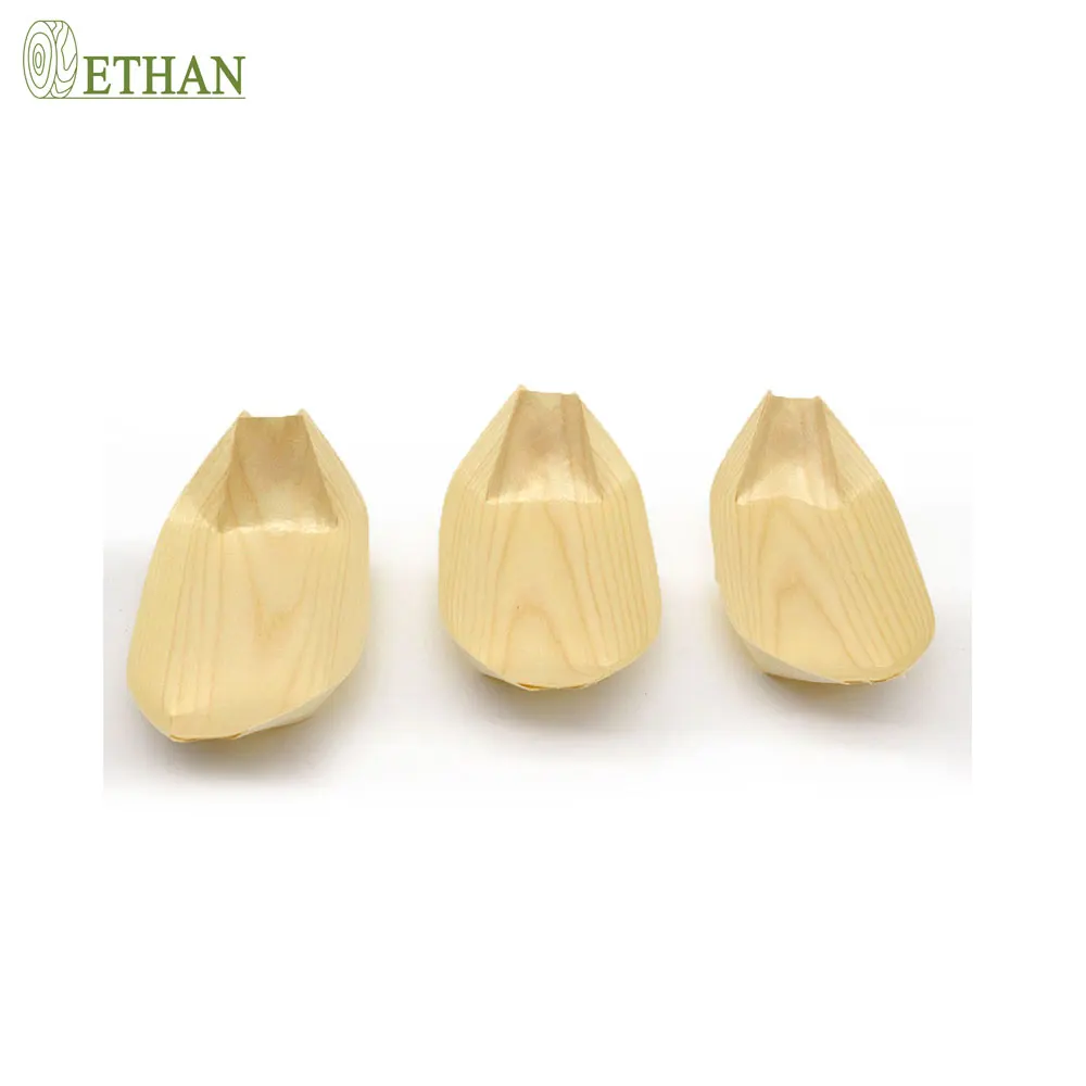 Factory Direct Wholesale Disposable Green Wooden Sushi Boat Tray