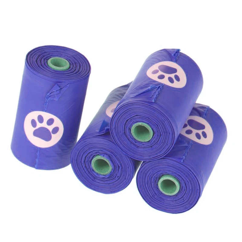 Customized Size & Print Home Compostable Dog Waste Bags Made from PLA+PBAT+Cornstarch Material