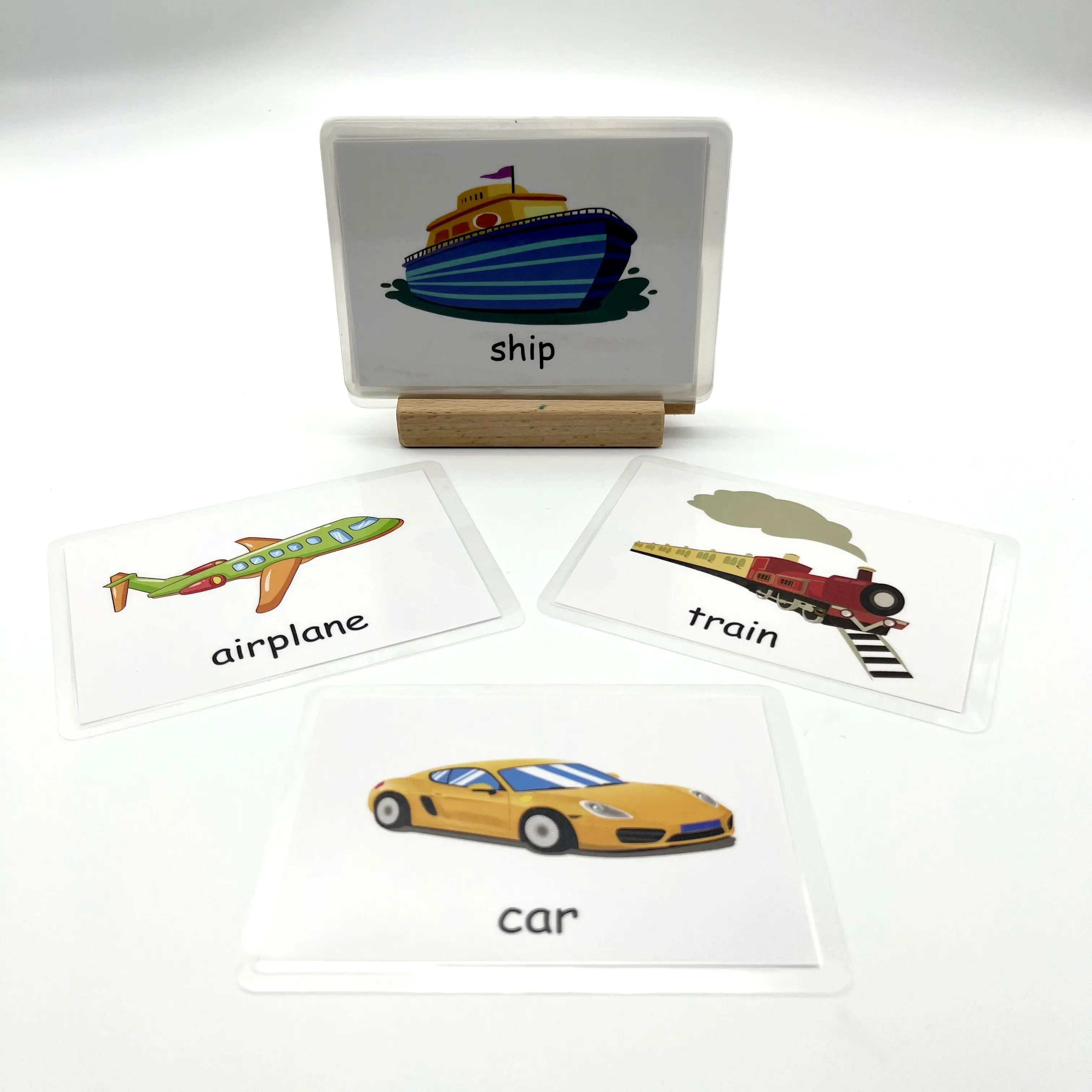 factory direct wholesale waterproof washable portable cognitive flash cards for kids English education