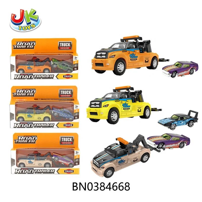 Custom Design Plastic Toy Car Eco-Friendly Toy Pull Back Vehicle Hot Sale Market Kids Toy Trailer With Mini Slide Car OEM/ODM