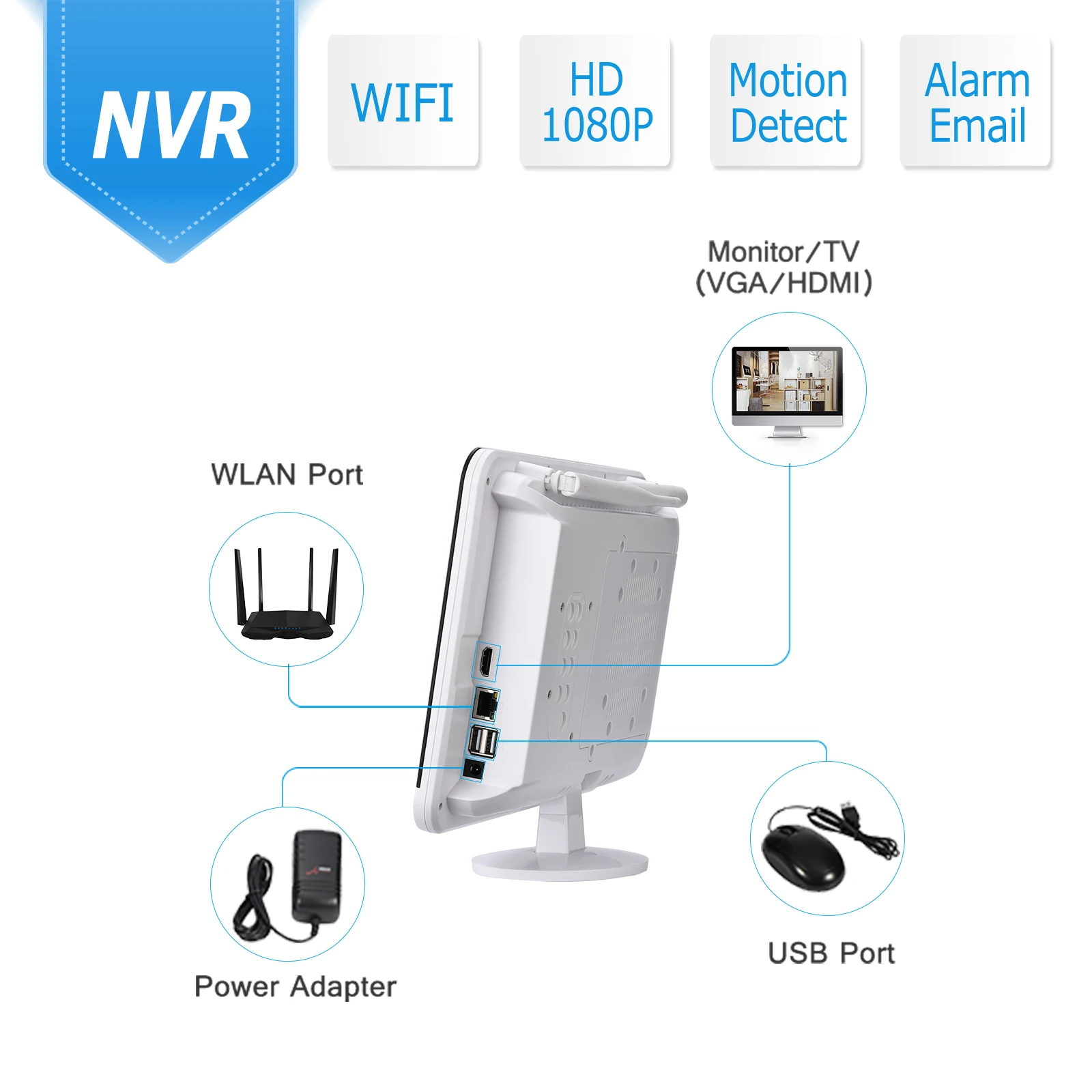 ANRAN 2MP/3MP wifi long range wireless CCTV security camera system with 12.5inch LCD screen Monitor 1080P 4CH wireless NVR kit