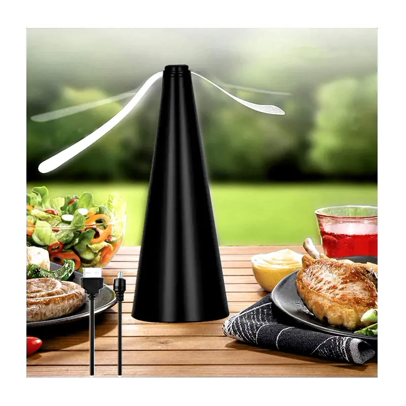 SJZ portable picnic indoor restaurant  automatically drive away food soft blade flies repeller trap fruit hanging fly fan