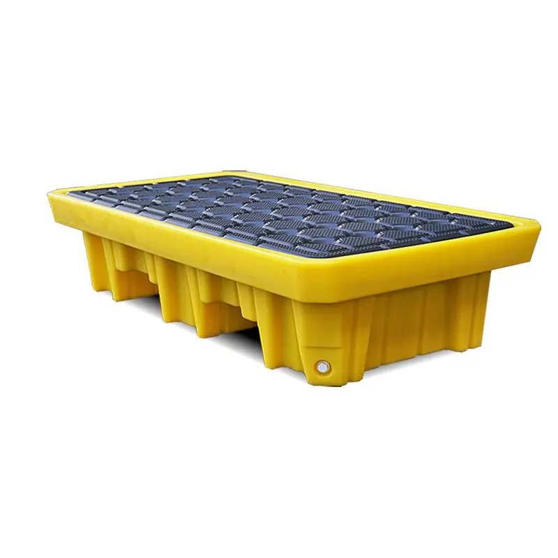 Wholesale With Drain Chemical Storage  Spill Containment Unit High Quality Spill Pallet 2 Drum Spill Tray_