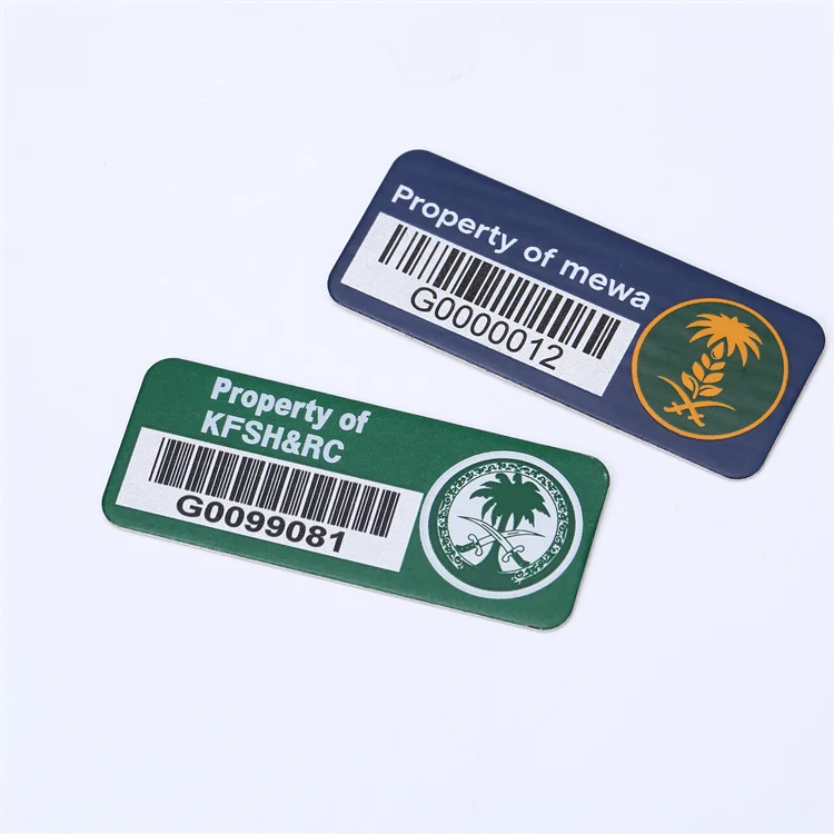 Factory Metal Asset Tag Laser Serial Number Aluminum Barcode Label for Information Tracking Tag