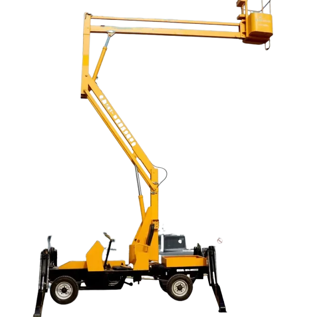 Portable Electric-Powered High-Altitude Work Platform with Long Arm Mobile Service Equipment for Fuel Station Application