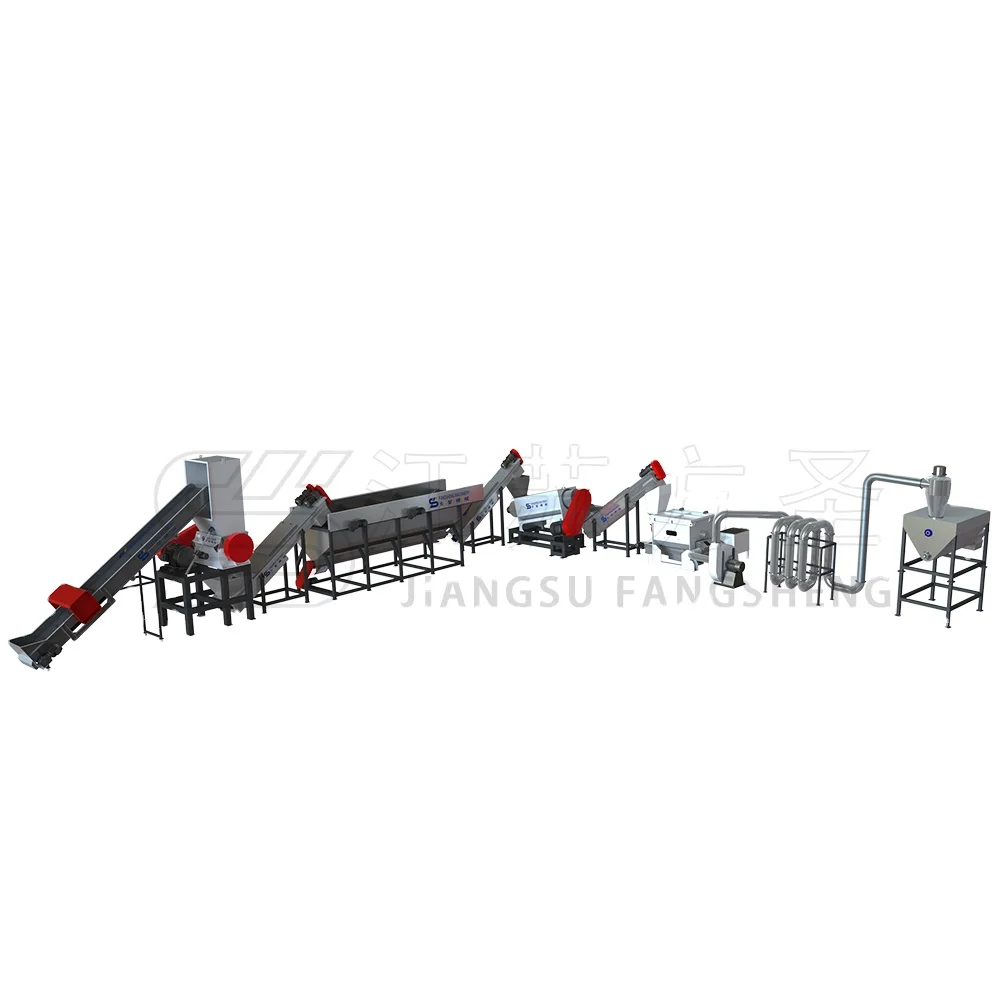 PE PP waste rigid plastic recycling machine / film scrap washing line