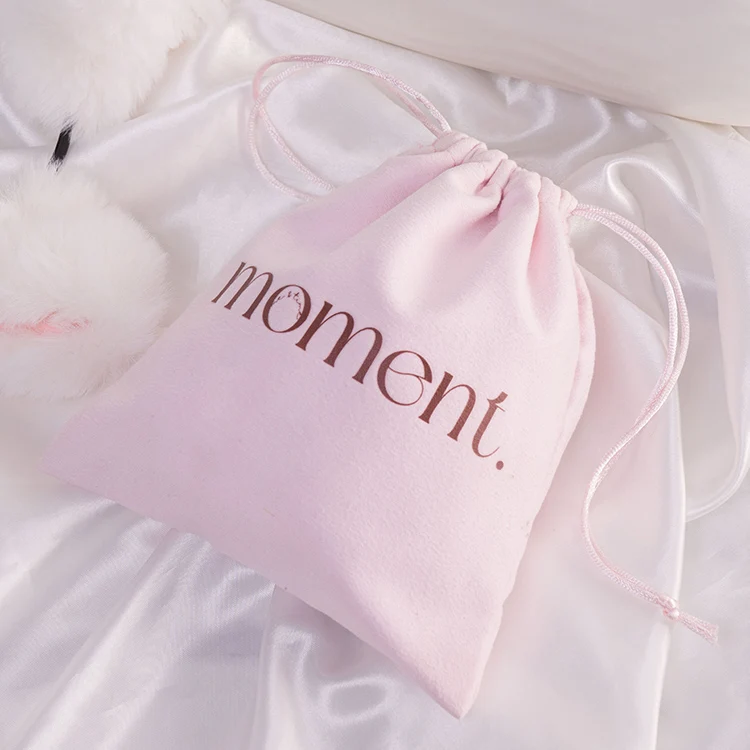 2024 New Custom Logo Fashion Drawstring Jewelry Pouch Velvet Bag Jewelry Gift Dust Packaging Drawstring Pouch