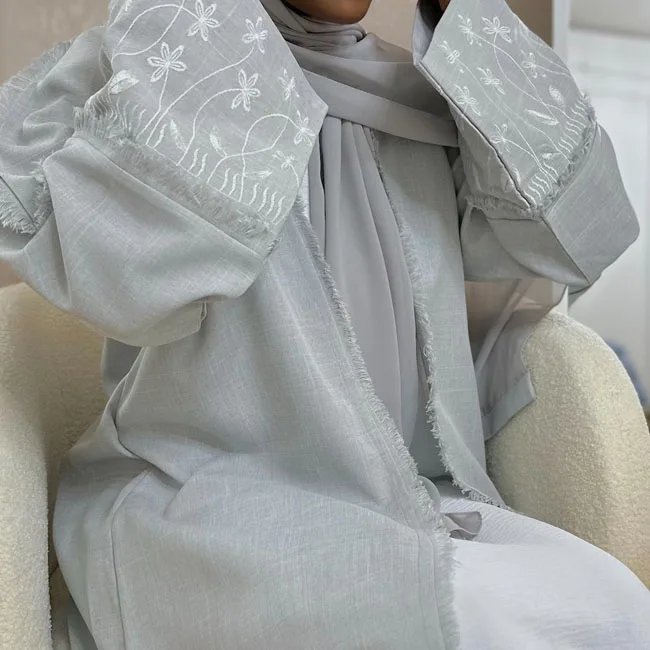 New Fashion Elegant African Islam Muslim Women Blank Modest Dress Long Sleeve Embroidery Abaya
