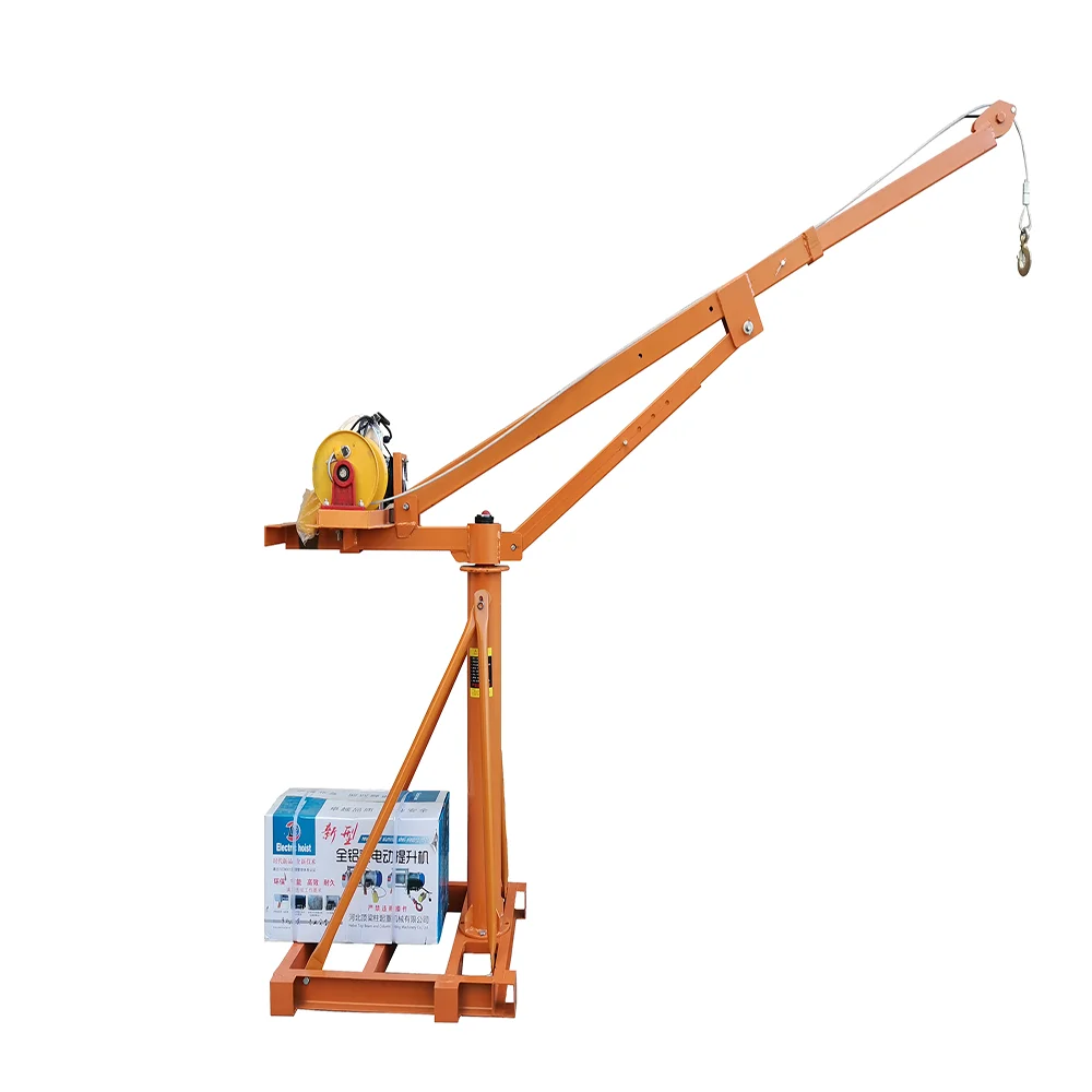 Customized 500kg Hoist Crane 220v 380v Outdoor Telescopic Electric Mini Crane For Construction