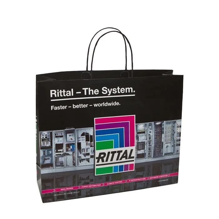 Manufacturer wholesale recyclable without plastic pp laminated paper bag, printed matt paper bag