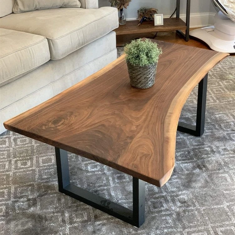 South America  natural shape table top live  wood slab dining table