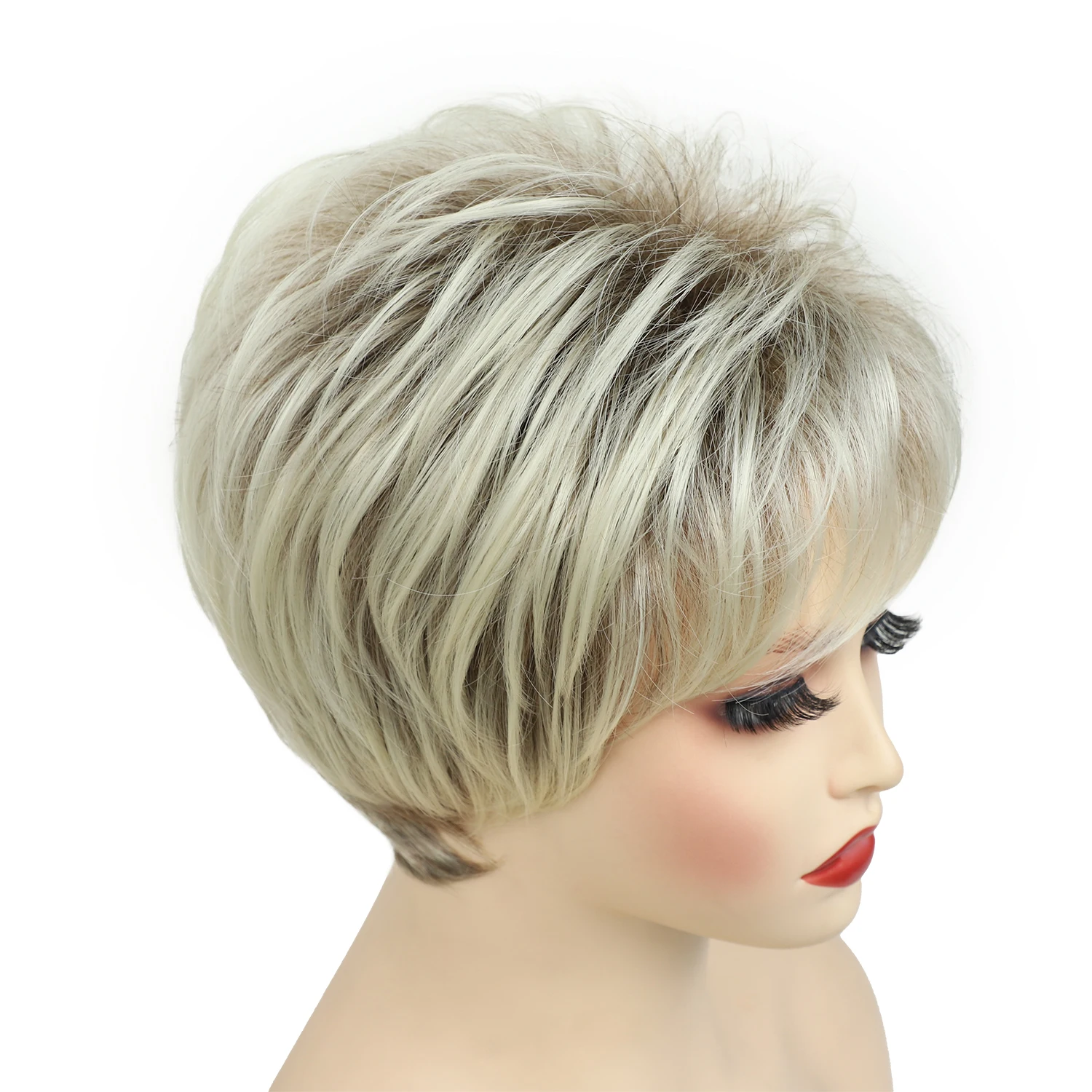 Парики из синтетических волос для женщин, короткий парик, лохматый парик, блонд, косые волосы с бахромой